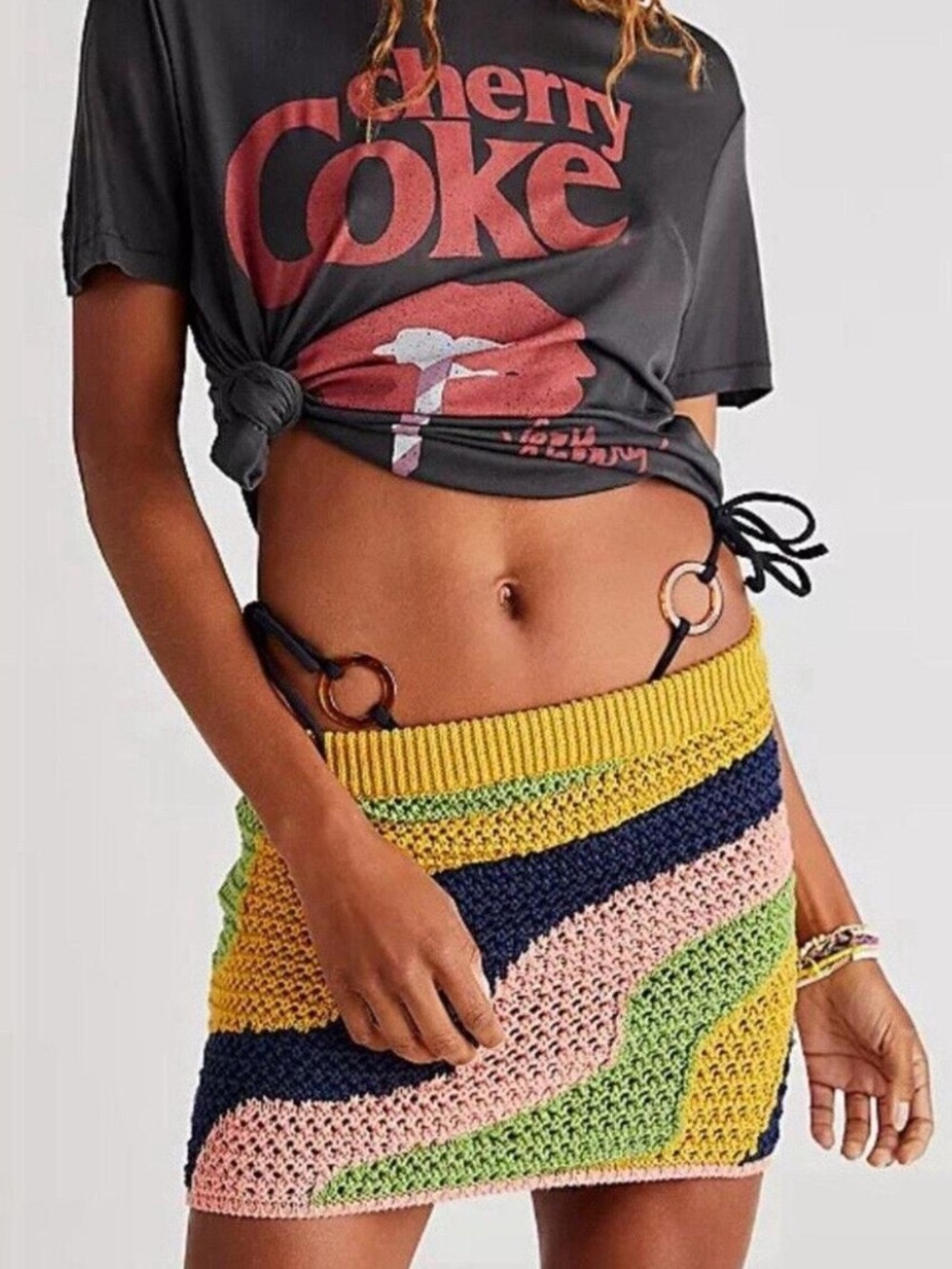 Free People Crochet Wave Mini Skirt - Multicolor - Picture 3 of 5